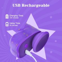 8.67" Purple Remote-Controlled Thrusting Dildo – 7 Vibrating + 5 Thrusting Modes