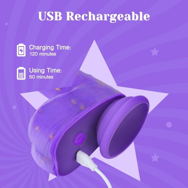 8.67" Purple Remote-Controlled Thrusting Dildo – 7 Vibrating + 5 Thrusting Modes
