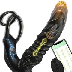 6.30" Black App-Controlled Thrusting Anal Vibrator – 9 Vibrating + 9 Thrusting Modes