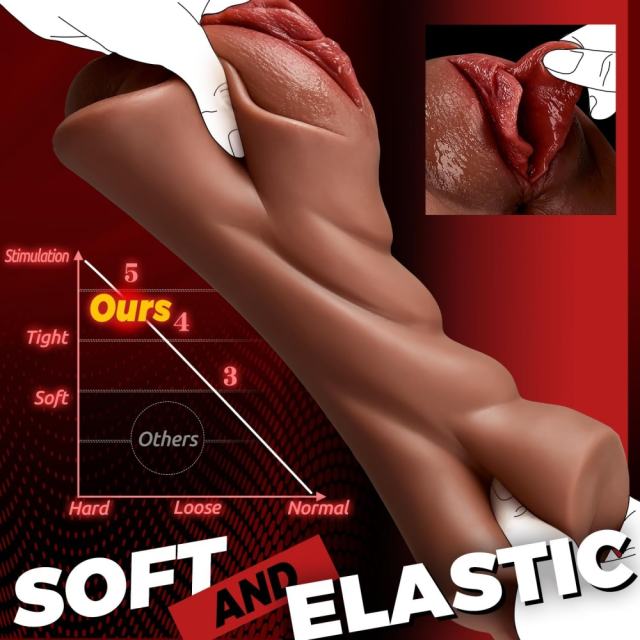 7.09" Brown Realistic TPE Masturbator