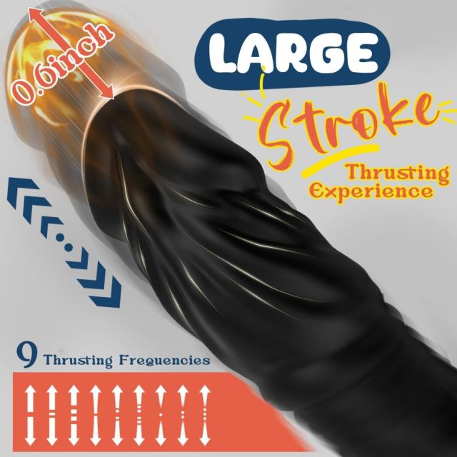6.30" Black App-Controlled Thrusting Anal Vibrator – 9 Vibrating + 9 Thrusting Modes