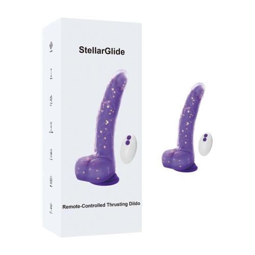 8.67" Purple Remote-Controlled Thrusting Dildo – 7 Vibrating + 5 Thrusting Modes