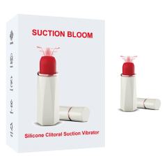 9-Mode Rechargeable Red &amp; White Silicone Clitoral Sucking Vibrator with Magnetic USB Charging