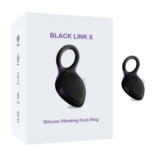 Customizable 10-Mode Black Rechargeable Waterproof Silicone Vibrating Cock Ring