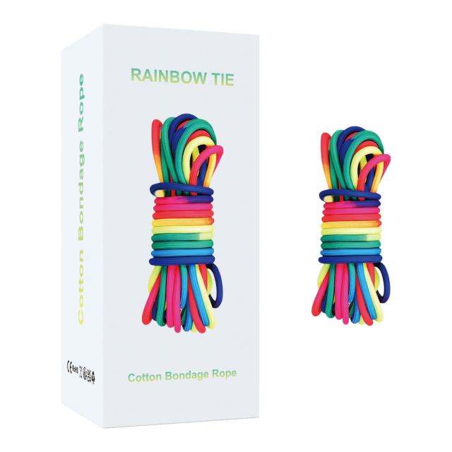 Customizable 1000cm (394”) Rainbow Cotton Bondage Rope