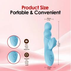 9.85" Blue Rotating Rabbit Vibrator – 7 Vibrating + 7 Rotating Modes