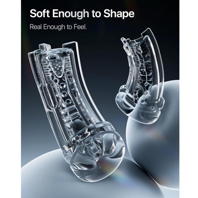 Black App-Controlled Vibrating & Suction Masturbator – 7 Vibrating + 9 Suction Modes with Transparent Sleeve Design