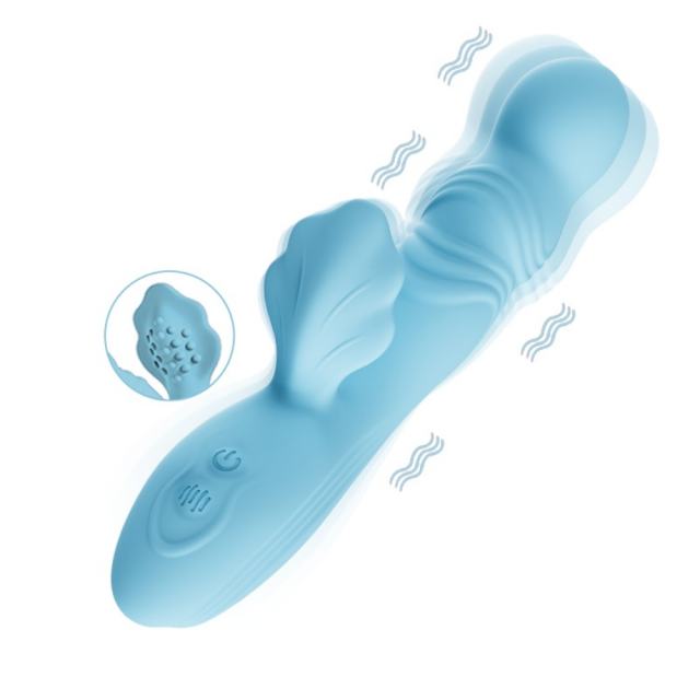 9.85" Blue Rotating Rabbit Vibrator – 7 Vibrating + 7 Rotating Modes