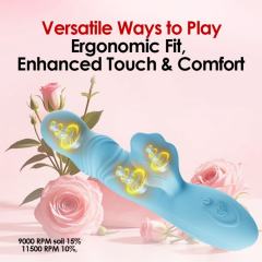 9.85" Blue Rotating Rabbit Vibrator – 7 Vibrating + 7 Rotating Modes