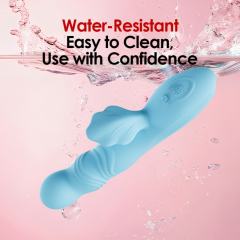 9.85" Blue Rotating Rabbit Vibrator – 7 Vibrating + 7 Rotating Modes