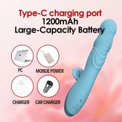 9.85" Blue Rotating Rabbit Vibrator – 7 Vibrating + 7 Rotating Modes