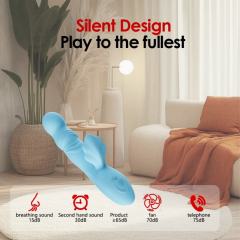 9.85" Blue Rotating Rabbit Vibrator – 7 Vibrating + 7 Rotating Modes