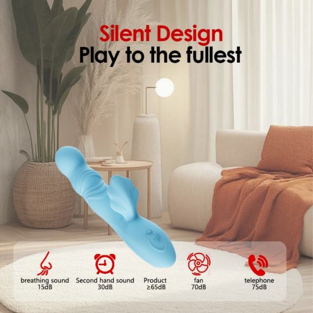9.85" Blue Rotating Rabbit Vibrator – 7 Vibrating + 7 Rotating Modes