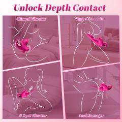 9.26" Magenta Rechargeable Rabbit Vibrator – 10 Vibrating + 10 Tongue-Licking Modes