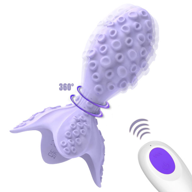 5.00" Purple Rotating Anal Vibrator – 7 Vibrating + 7 Rotating Modes with Wireless Remote Control