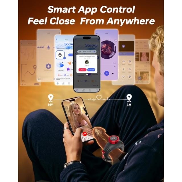 App-Controlled Vibrating Cock Ring – 10 Vibrating Modes