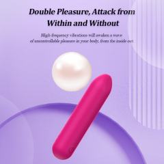 3.74" Magenta Rechargeable Bullet Vibrator – 10 Vibrating Modes Waterproof Mini Massager