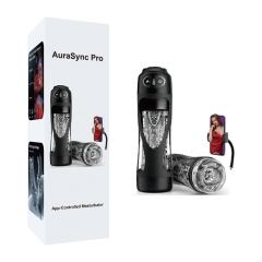 Black App-Controlled Vibrating & Suction Masturbator – 7 Vibrating + 9 Suction Modes with Transparent Sleeve Design