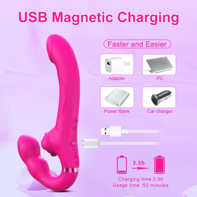 9.18 Inch 10-Mode Dual-Ended Vibrating & Tapping Waterproof Rechargeable Silicone Dildo with Remote Control