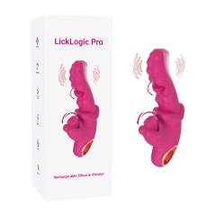 9.26" Magenta Rechargeable Rabbit Vibrator – 10 Vibrating + 10 Tongue-Licking Modes