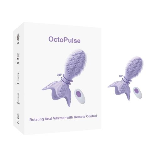 5.00" Purple Rotating Anal Vibrator – 7 Vibrating + 7 Rotating Modes with Wireless Remote Control