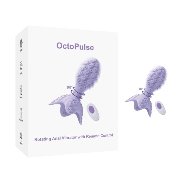 5.00" Purple Rotating Anal Vibrator – 7 Vibrating + 7 Rotating Modes with Wireless Remote Control