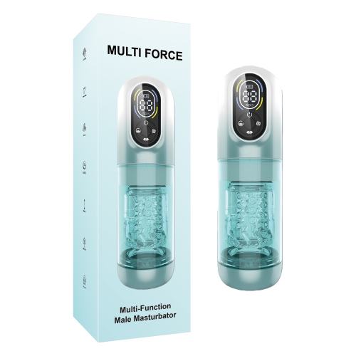 Multifunction Green Rechargeable Automatic Male Masturbator with Tongue-Licking, Thrusting, Rotating, Vibrating & Sucking Modes