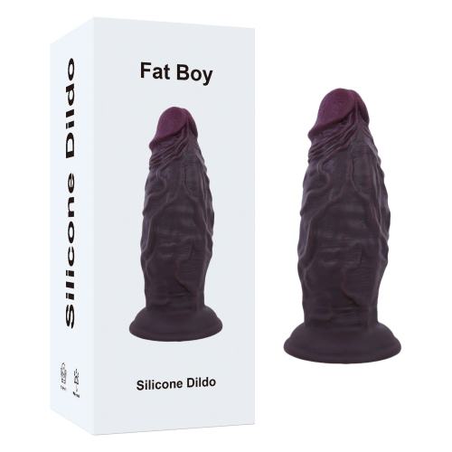 7.68'' Fat Dark Brown Silicone Realistic Dildo with Strong Suction Cup