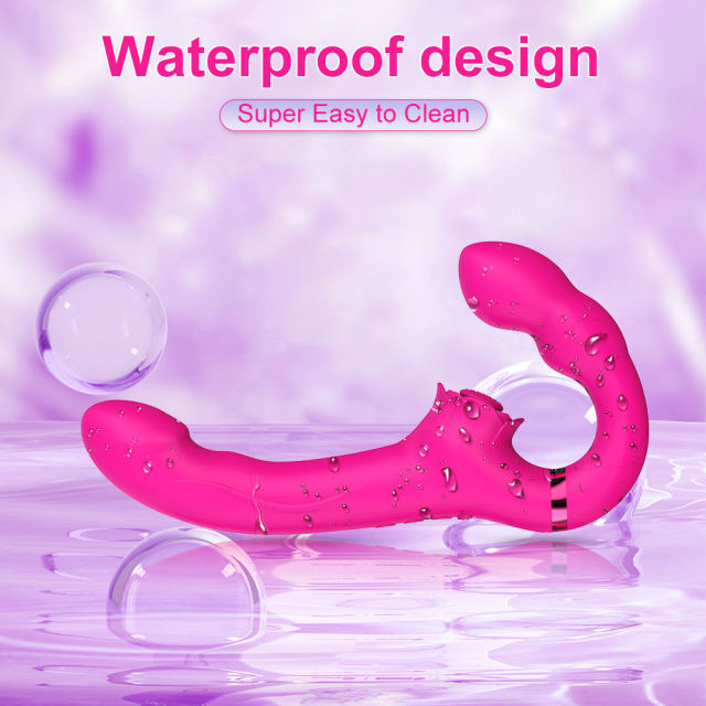 9.18 Inch 10-Mode Dual-Ended Vibrating & Tapping Waterproof Rechargeable Silicone Dildo with Remote Control