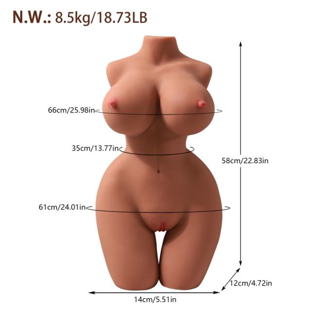 18.73LB Life-Like Flesh/Brown Colored TPE Sex Doll