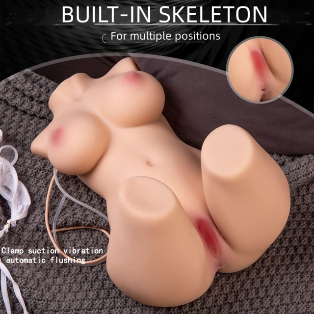 20.28LB Life-Like Flesh/Brown Colored TPE Sex Doll with Sucking and Vibrating