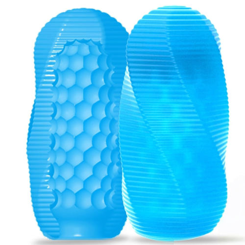 Blue Textured TPE Male Masturbator with Storage Case