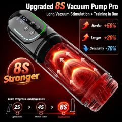 Black Rechargeable 5-in-1 Automatic Masturbator – 7 Vibrating + 7 Thrusting + 7 Rotating + 7 Suction + 7 Tongue-Licking Modes