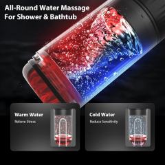 Black Rechargeable 5-in-1 Automatic Masturbator – 7 Vibrating + 7 Thrusting + 7 Rotating + 7 Suction + 7 Tongue-Licking Modes