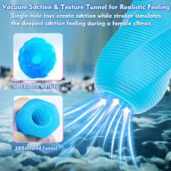 Blue Textured TPE Male Masturbator with Storage Case