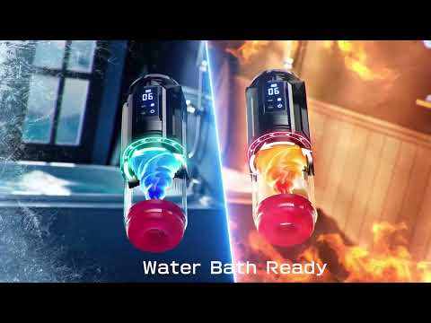 Black Rechargeable 5-in-1 Automatic Masturbator – 7 Vibrating + 7 Thrusting + 7 Rotating + 7 Suction + 7 Tongue-Licking Modes