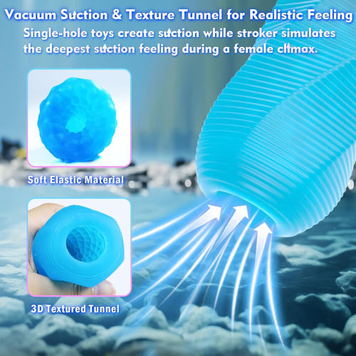 Blue Textured TPE Male Masturbator with Storage Case