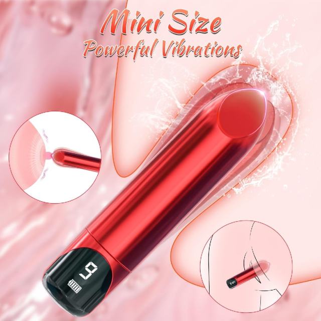 9-Speed Rechargeable Bullet Vibrator with LED Display