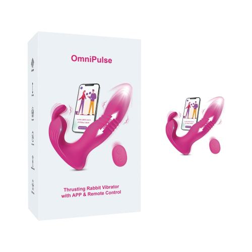 5.32" App-Controlled Thrusting Rabbit Vibrator – 9 Vibrating + 9 Thrusting Modes with Wireless Remote Control