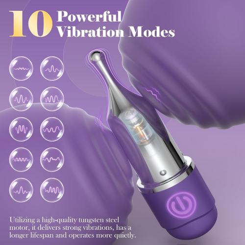 Rechargeable Clitoral Vibrator Kit with 5 Interchangeable Silicone Attachments – 10 Vibrating Modes