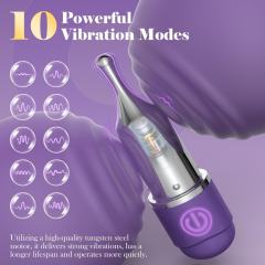 Rechargeable Clitoral Vibrator Kit with 5 Interchangeable Silicone Attachments – 10 Vibrating Modes