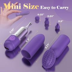Rechargeable Clitoral Vibrator Kit with 5 Interchangeable Silicone Attachments – 10 Vibrating Modes