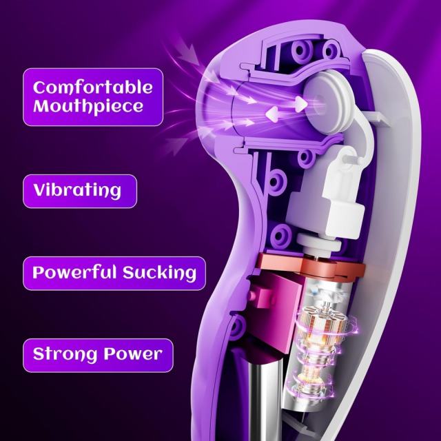 4.96" Purple Rechargeable Suction Massager – 7 Suction Modes