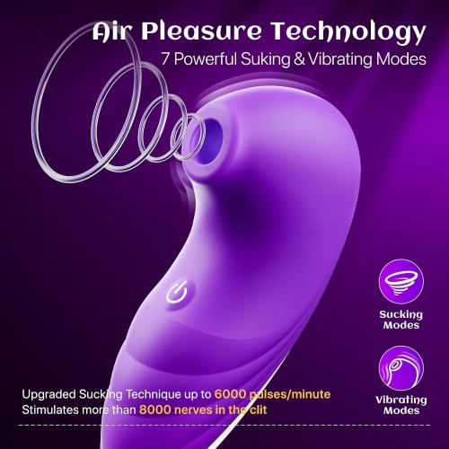 4.96" Purple Rechargeable Suction Massager – 7 Suction Modes
