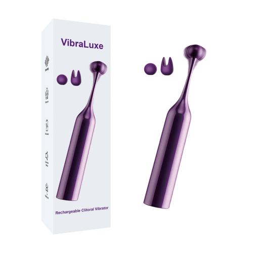 5.71" Rechargeable Clitoral Vibrator with Interchangeable Silicone Attachments – 10 Vibrating Modes