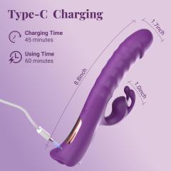 9.06" App-Controlled Thrusting Rabbit Vibrator – 9 Vibrating + 9 Thrusting Modes