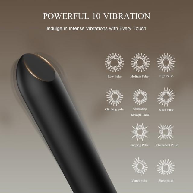 3.90" Black Rechargeable Bullet Vibrator – 10 Vibrating Modes