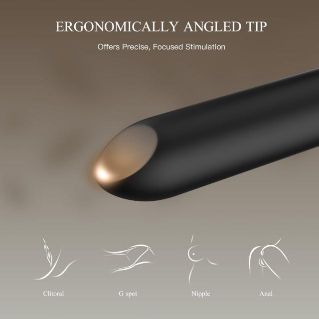 3.90" Black Rechargeable Bullet Vibrator – 10 Vibrating Modes