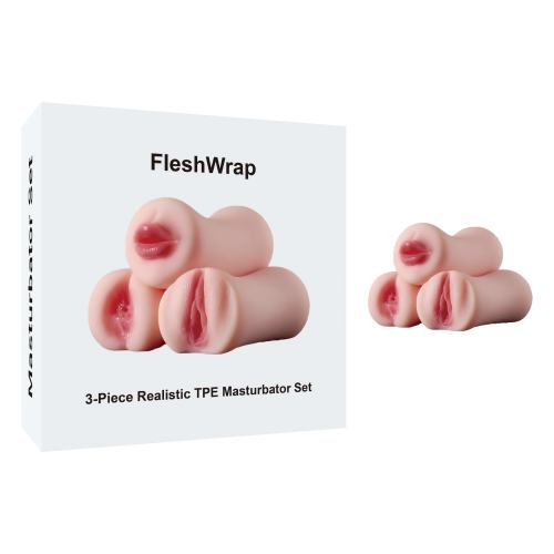 3-Piece Realistic TPE Masturbator Set – Oral, Vaginal & Anal Shape