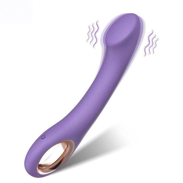 8.27" Purple Rechargeable Waterproof Silicone Curved G-Spot Vibrator – 10 Vibrating Modes